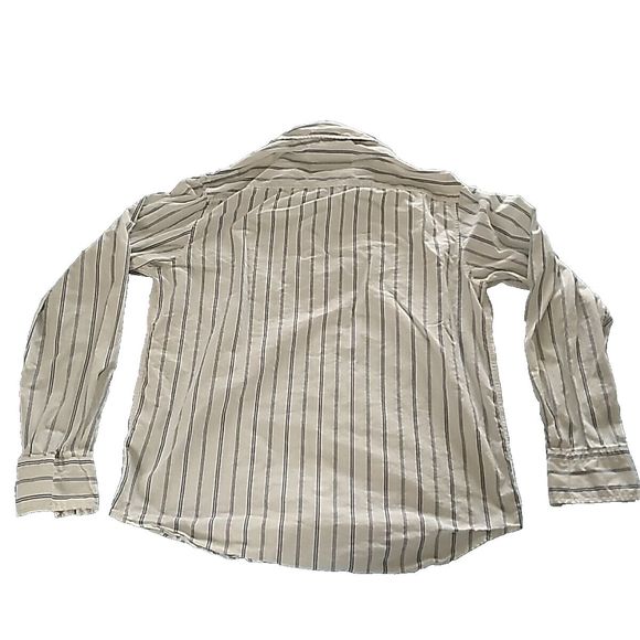 Aeropostale A87 Medium Men's White Striped Button Up Long Sleeve Shirt Cotton - Picture 3 of 8